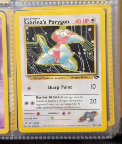 1999 Pokémon Gym Challenge #98 Sabrina's Porygon — front