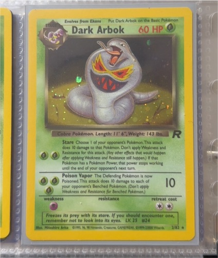 1999 Pokémon Team Rocket #2 Dark Arbok — front