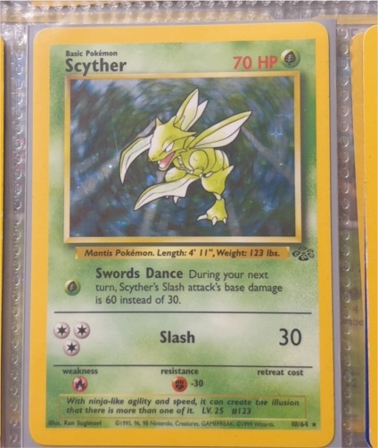1999 Pokémon Jungle #10 Scyther — front