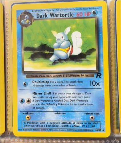 2000 Team Rocket #46 Dark Wartortle — front