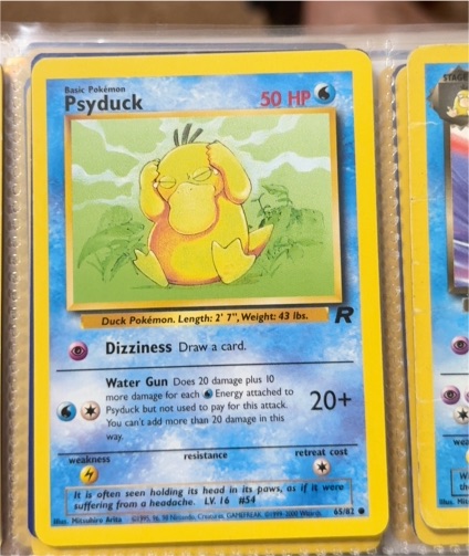 2000 Pokémon Team Rocket #65 Psyduck — front