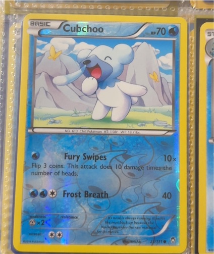 2014 Pokémon XY Furious Fists #21 Cubchoo — front