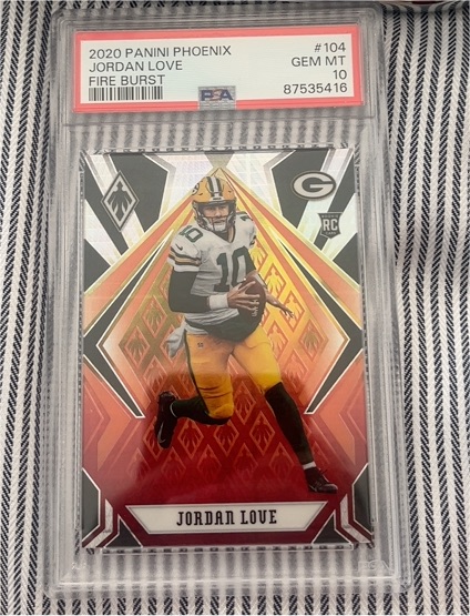 2020 Panini Phoenix #104 Jordan Love Fire Burst — front