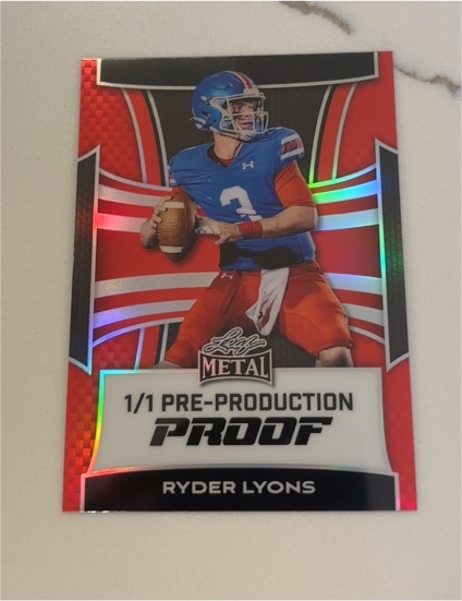 2025 Leaf Metal #1/1 Ryder Lyons — front