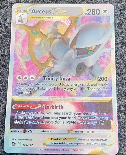 2022 Pokémon TCG Brilliant Stars #123 Arceus VSTAR — front