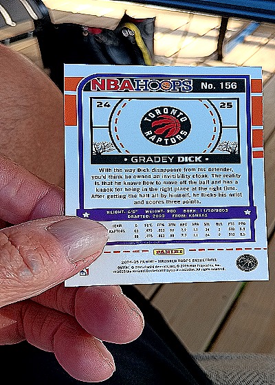2024-25 Panini NBA Hoops Haunted Hoops #156 Gradey Dick — back