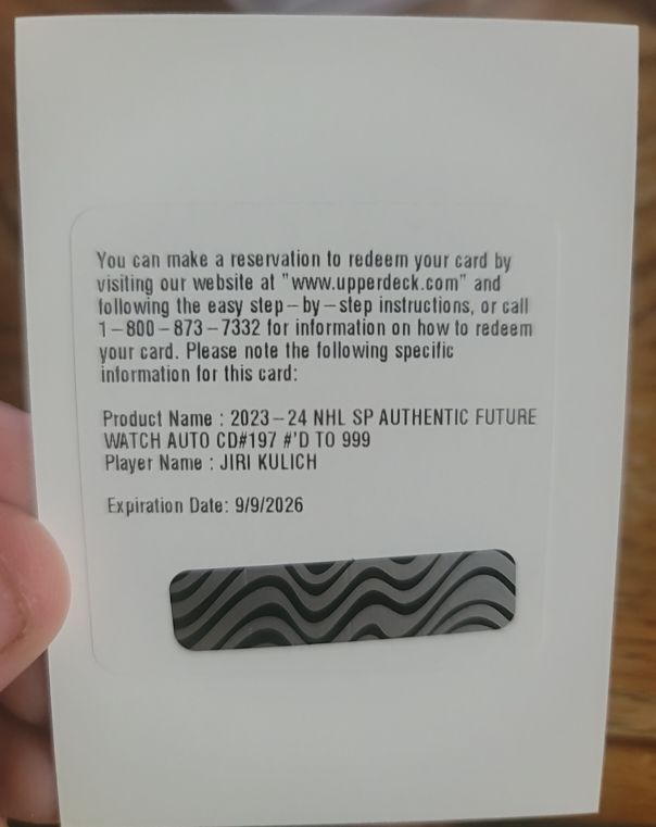 2023-24 Upper Deck SP Authentic Future Watch Auto #197 Jiri Kulich — front