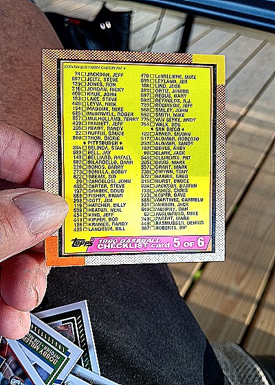 1990 Topps #783 Checklist 6 of 6 — front