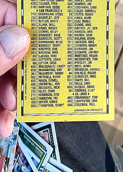 1990 Topps #783 Checklist 6 of 6 — back