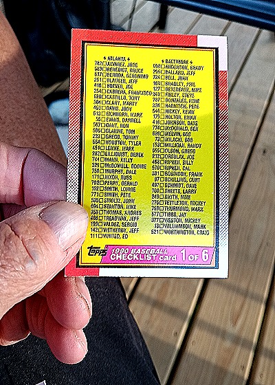 1990 Topps #1 Checklist 1 of 6 — front