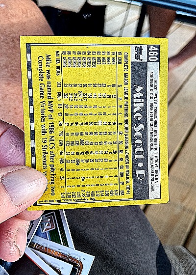 1990 Topps #460 Mike Scott — back