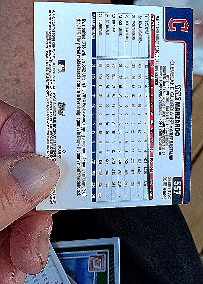 2025 Topps Series 1 #551 Kyle Manzardo — back