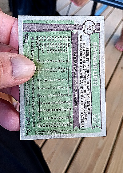 2023 Topps #19 Reynaldo Lopez — back