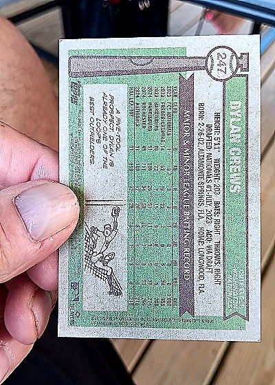 2025 Topps Heritage #247 Dylan Crews — back