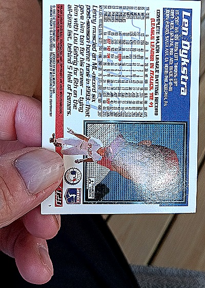 1995 Topps #284 Len Dykstra — back