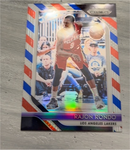 2018-19 Panini Prizm Red White Blue Prizm #9 Rajon Rondo — front
