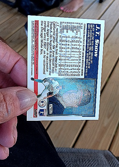 1995 Topps #355 J.T. Snow — back