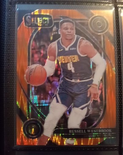 2024-25 Panini Select Courtside Orange Flash #213 Russell Westbrook Nuggets — front