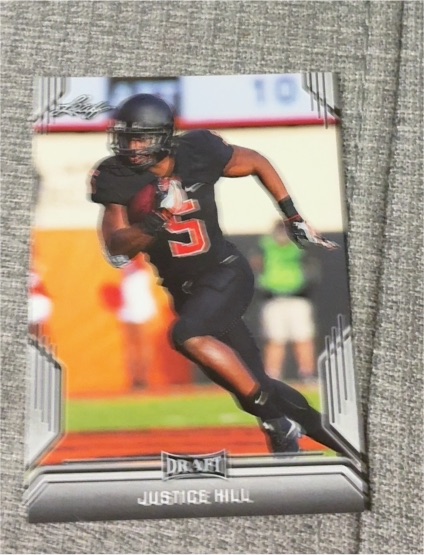 2019 Leaf Draft #44 Justice Hill Rookie Card — front