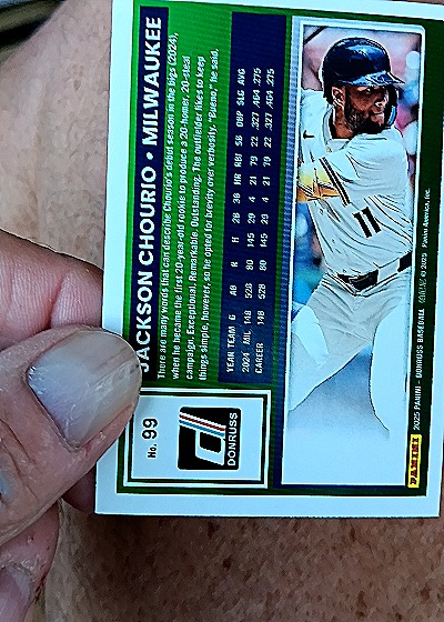 2023 Donruss #99 Jackson Chourio — back
