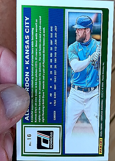 2025 Donruss #16 Alex Gordon — back