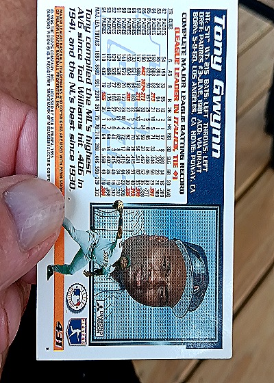 1995 Topps #431 Tony Gwynn — back