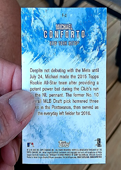 2016 Topps Update Fire #F-2 Michael Conforto — back