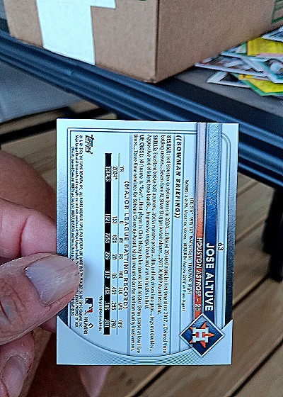 2025 Bowman #63 Jose Altuve — back