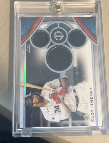 2021 Topps Tribute Triple Relic #Eloy Jimenez — front