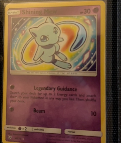 2017 Pokémon Sun & Moon Shining Legends #40 Shining Mew — front