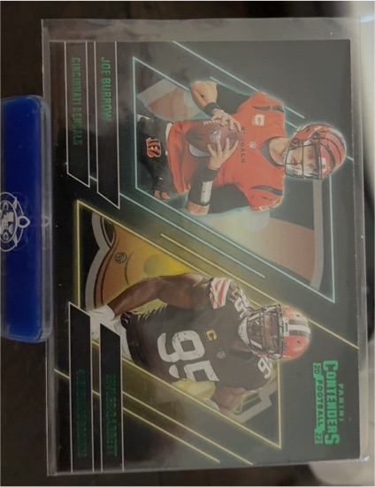 2022 Panini Contenders Contenders Series #7 Joe Burrow/Myles Garrett — front