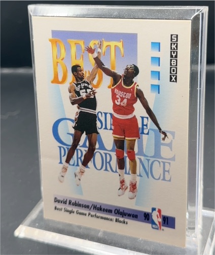 1991 Skybox #311 David Robinson / Hakeem Olajuwon — front