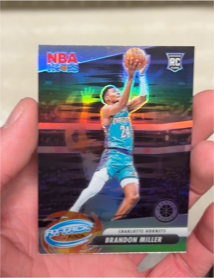 2023-24 Panini NBA Hoops Premium Stock #10 Brandon Miller Attack The Rack — front