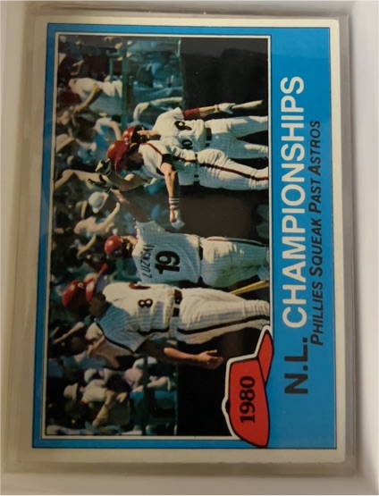 1981 Topps #402 1980 N.L. Championships Philadelphia Phillies — front