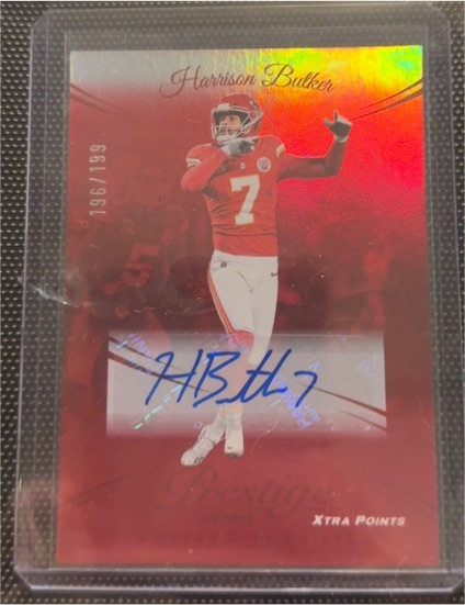 2024 Panini Prestige Xtra Points Signatures Premium Red #151 Harrison Butker — front