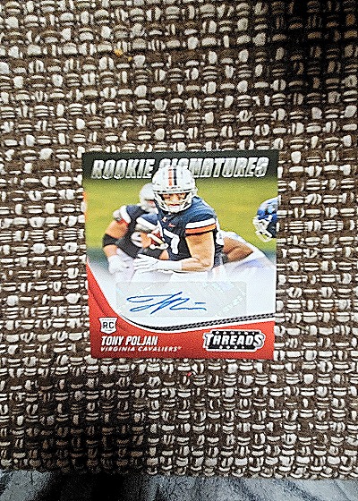 2021 Panini Chronicles Draft Picks Threads #TS-TPJ Tony Poljan Rookie Signatures — front