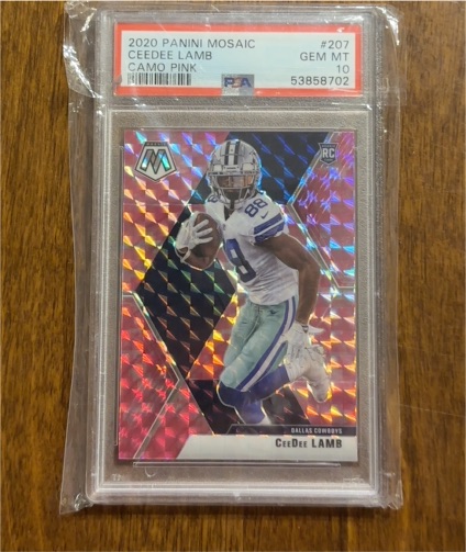 2020 Panini Mosaic #207 CeeDee Lamb Camo Pink — front