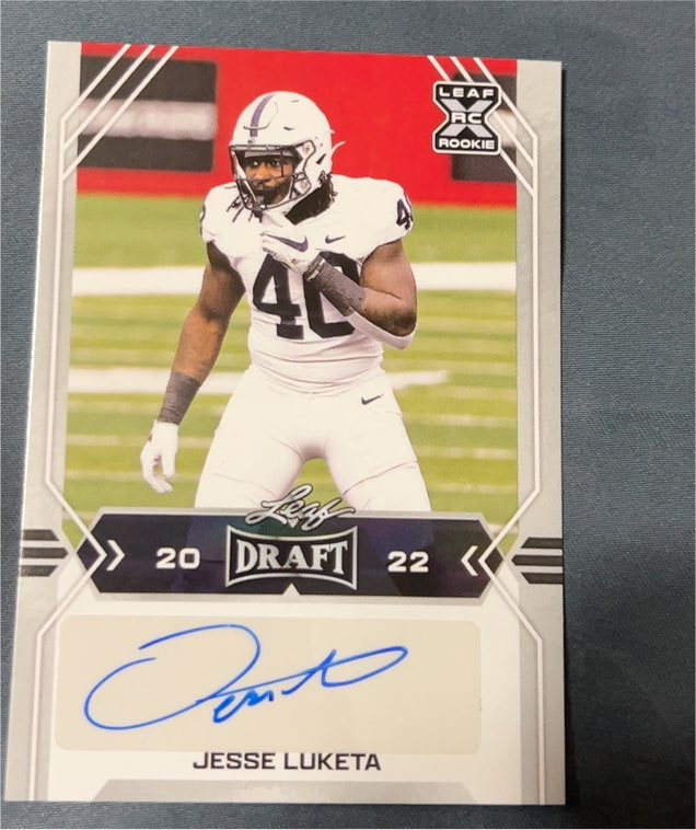 2022 Leaf Draft #BA-JL1 Jesse Luketa — front