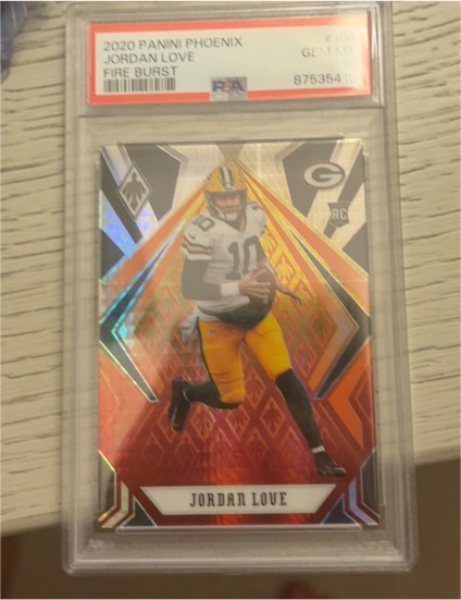 2020 Panini Phoenix #104 Jordan Love Fire Burst Rookie — front