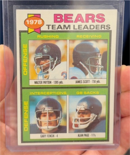 1979 Topps #132 Chicago Bears Team Leaders Walter Payton James Scott Gary Fencik Alan Page — front