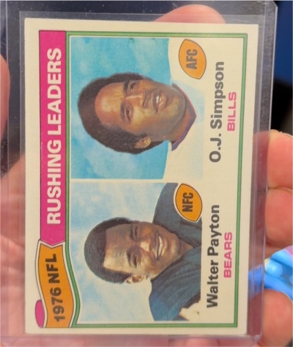 1977 Topps #3 Rushing Leaders Walter Payton / O.J. Simpson — front
