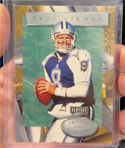 1996 Playoff Trophy Contenders #2 Troy Aikman — front