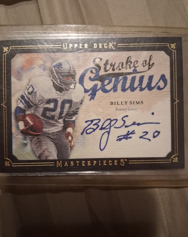 2008 Upper Deck Masterpieces Stroke of Genius #SOG5 Billy Sims — front
