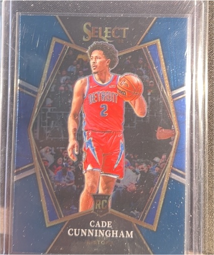 2021-22 Panini Select Premier Level Blue #116 Cade Cunningham Rookie Card — front
