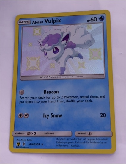 2019 Pokémon Hidden Fates #SV8 Alolan Vulpix — front