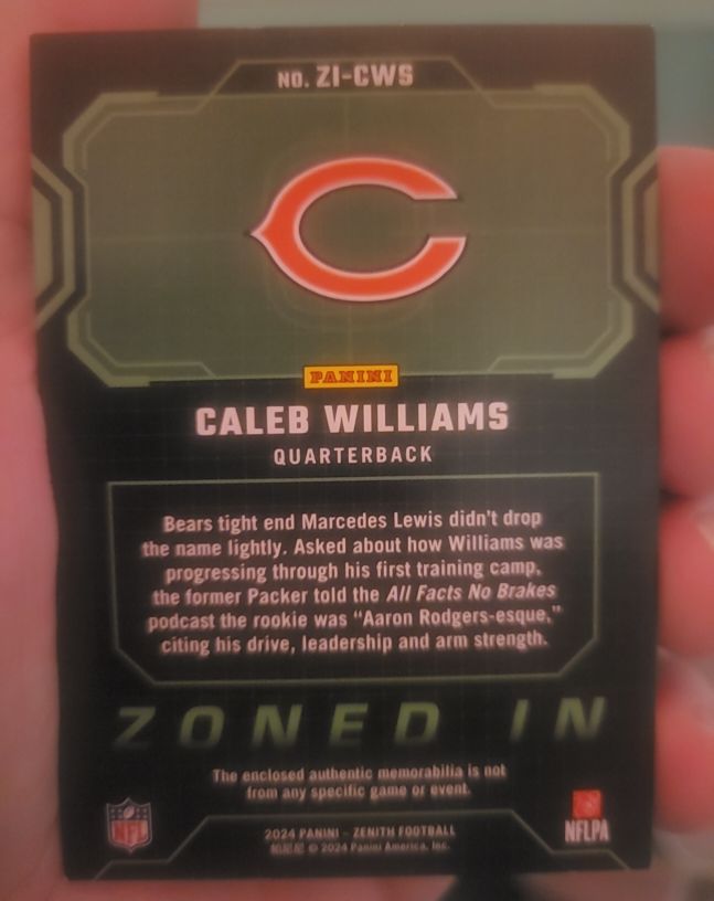 2024 Panini Zenith Football #ZI-CWS Caleb Williams — front