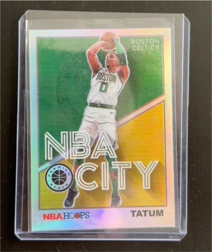 2019-20 Panini NBA Hoops Premium Stock NBA City #11 Jayson Tatum — front