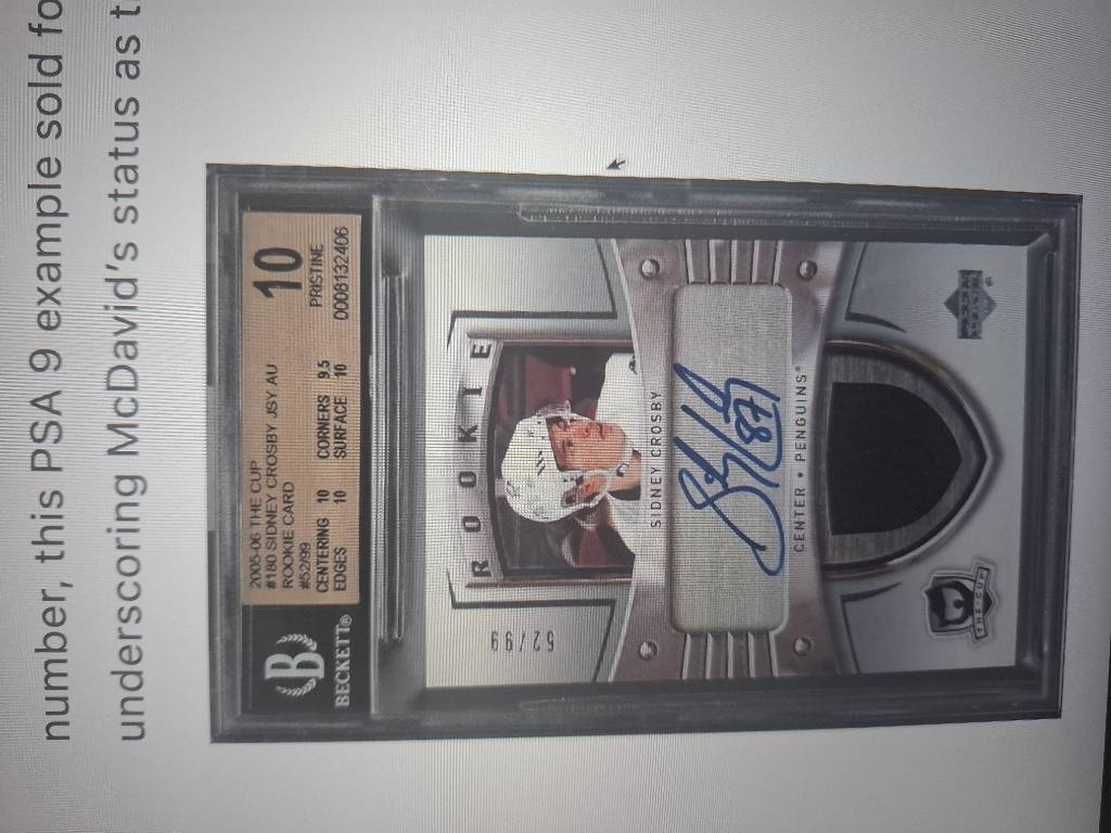 2005-06 Upper Deck The Cup #180 Sidney Crosby Rookie Card — front
