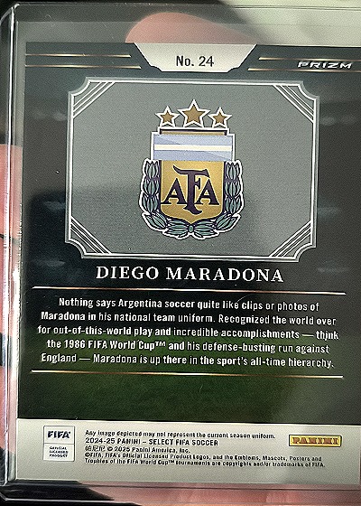 2024 Panini Select FIFA #24 Diego Maradona — back