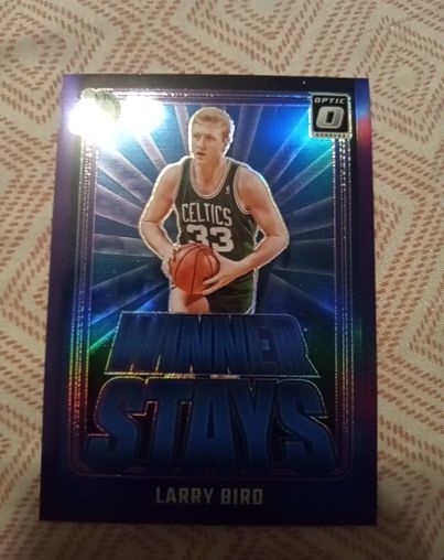 2024-25 Donruss Optic #19 Larry Bird Winner Stays Purple Prizm Boston Celtics — front